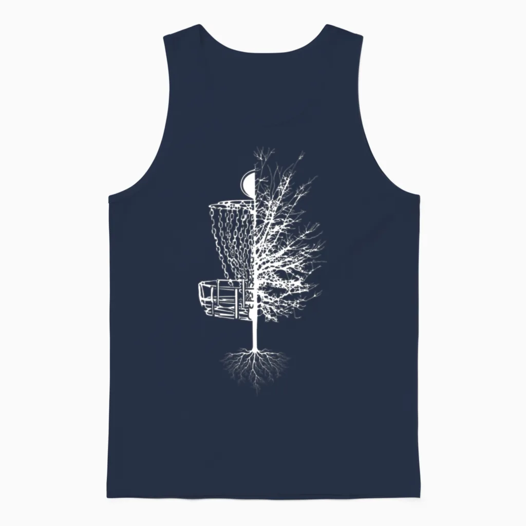 Disc Golf Baet Tree Frisbee Golf Unisex Tank Top in Navy
