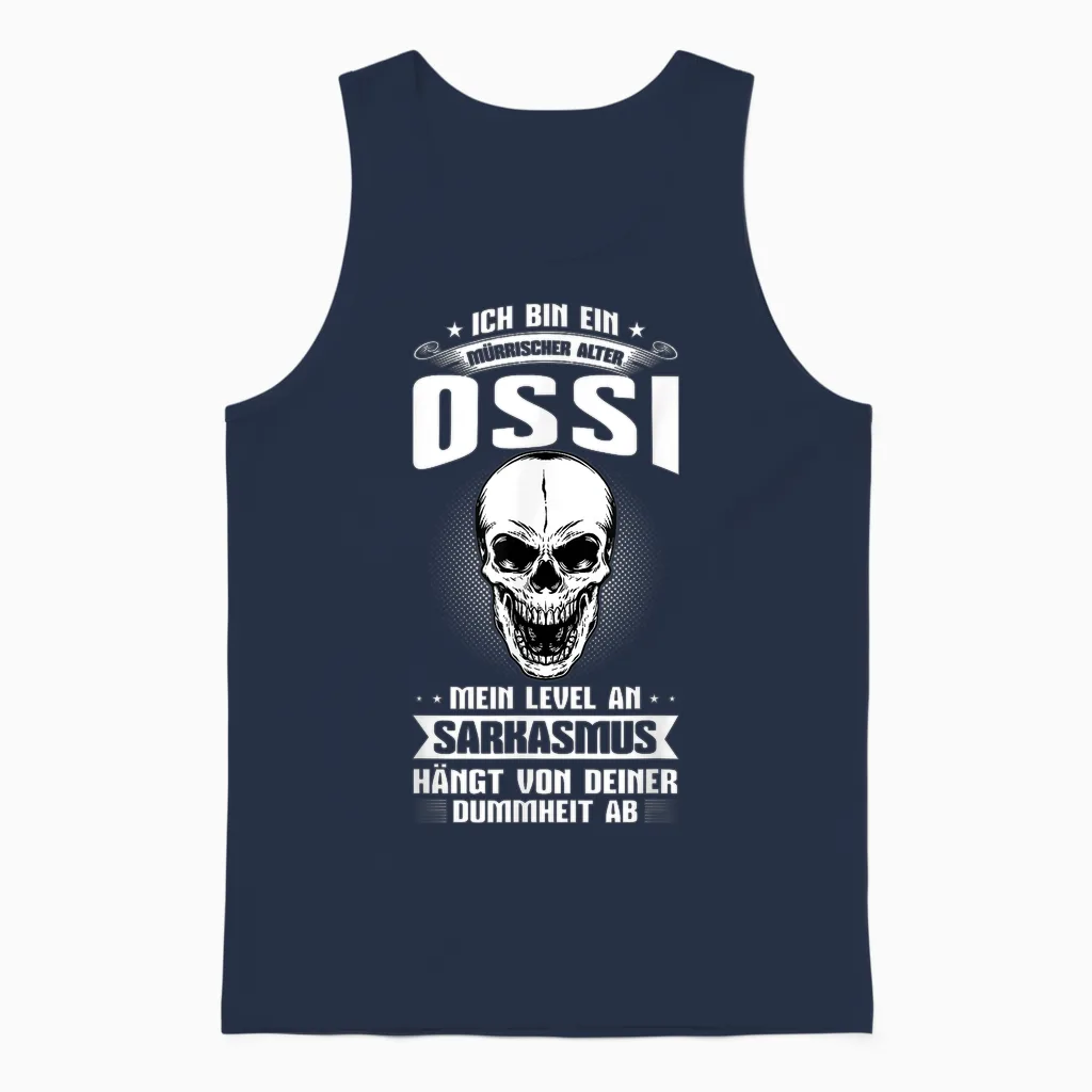 Ossi & Ostdeutschland Geschenk Unisex T-Shirt Schwarz Classic Half Sleeve Crew Neck T-Shirt Klein S Unisex Tank Top in Navy