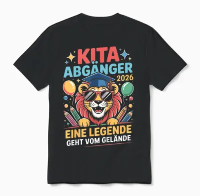 Children's Kita Leavers 2026 School Child First Day Unisex T-Shirt - Black
