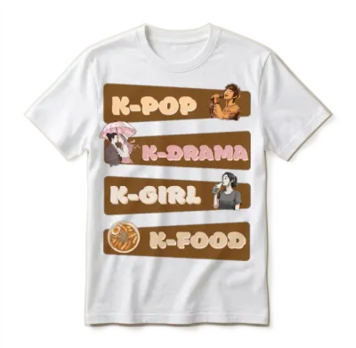 K-Pop K-Drama K-Food Korean Music and Drama Fan Unisex T-Shirt - White