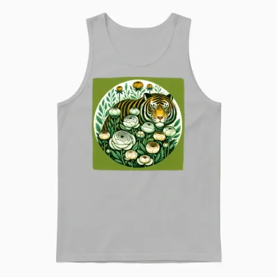 Retro Tiger Unisex Tank Top - Ash