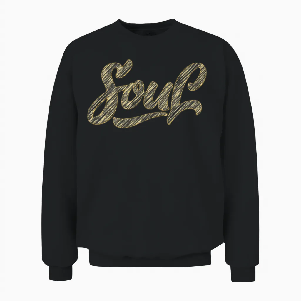 Soul Retro Unisex Sweatshirt in Black
