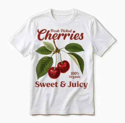 Fresh Picked Cherries Fresh and Juicy Outfit Mit Kirschen Unisex T-Shirt - White