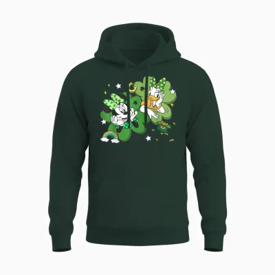 Disney Mickey and Friends St Patrick's Day Minnie Daisy Duck Unisex Hoodie - Forest