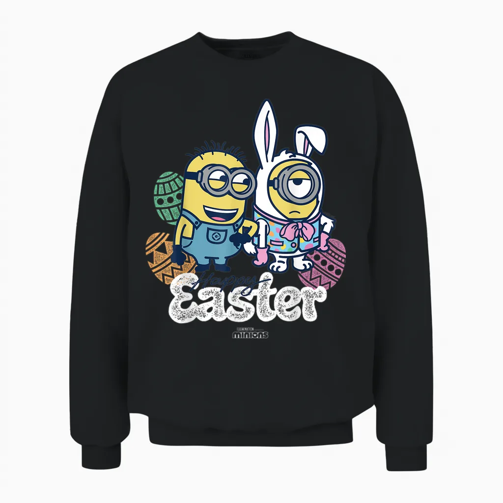 Minions Happy Easter Unisex Sweatshirt in Black