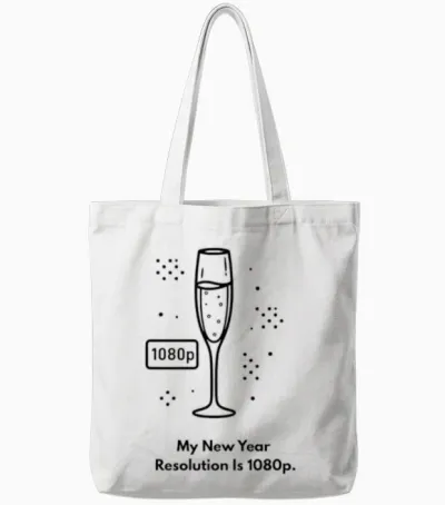 My New Year Resolution Is 1080p Tote Bags - White