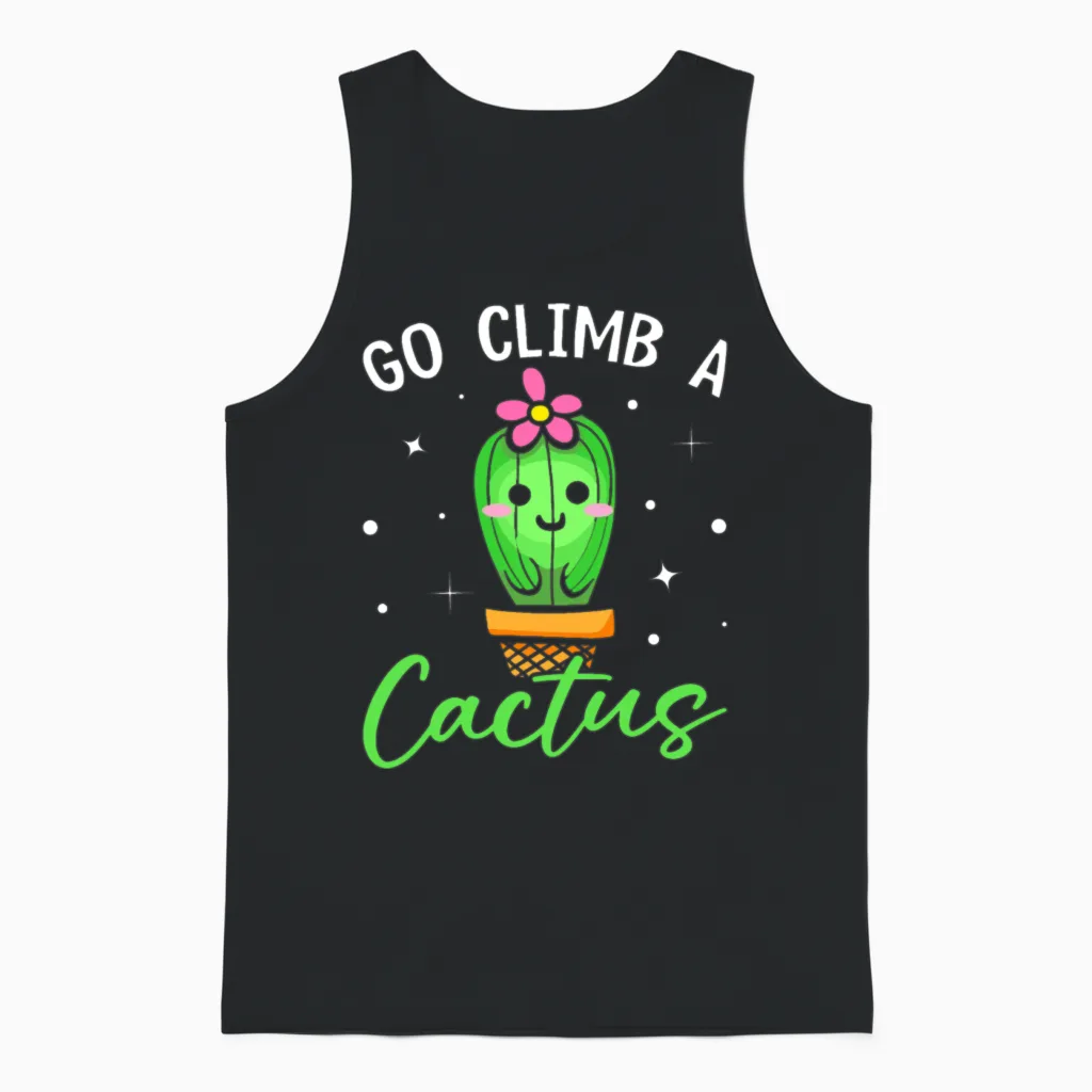 Funny Succulent Gardening Unisex Tank Top in Black