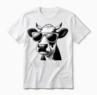 Legend Dairy Funny Farmer Cow Farmer Pun Graphic Unisex T-Shirt - White