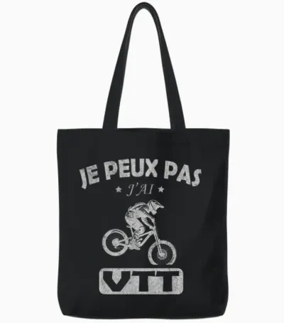Je Peux Pas J'ai Mtb Bike Bike Cyclist Cycling Mountain Tote Bags - Black