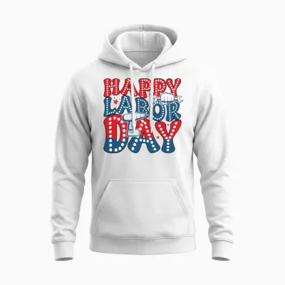 Retro Labor Day Unisex Hoodie - White