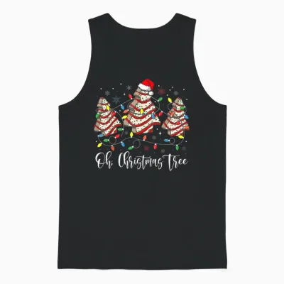 Oh Christmas Tree Cakes Debbie Becky Jen Cake Lovers Xmas Unisex Tank Top - Black