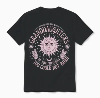 Sorcière Solaire Petite-Fille, Sorcière Magique Soleil Cristal Amusant Unisex T-Shirt - Black