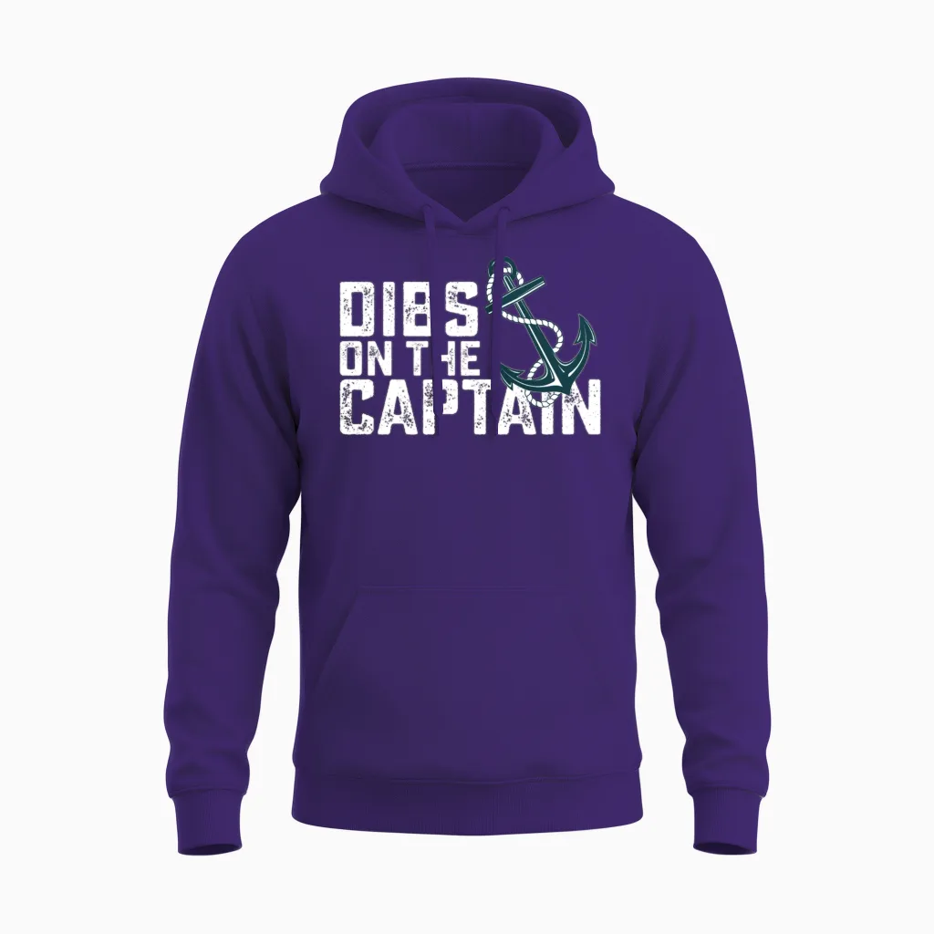 Dibs on the Captain Retro Vintage Unisex Hoodie - Purple