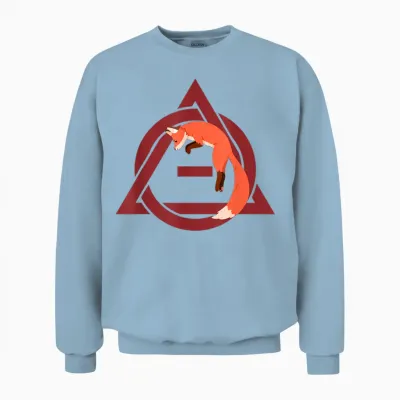 Therian Delta Fox Jumping T-Shirt, Black, S Unisex Sweatshirt - Light Blue