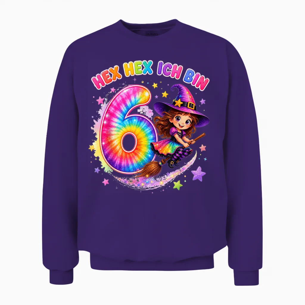 Hex Ich Bin 6 Hexen Geburtstag Geschenke Für Mädchen Unisex Sweatshirt in Purple