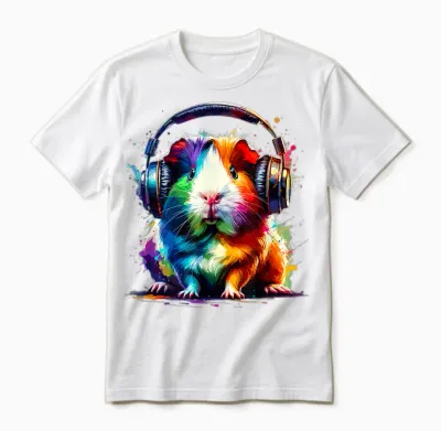 Guinea Pigs Gift for a Guinea Pig Lover Colourful Splash Art Guinea Pig Lovers Guinea Pig Unisex T-Shirt - White