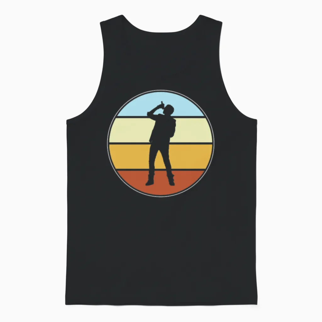 Singing Retro Unisex Tank Top in Black