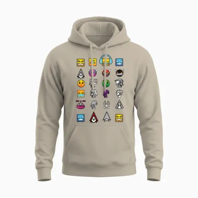 Gd 2 Icon Hardest Level Geometry Dashfinger Demon Unisex Hoodie - Sand