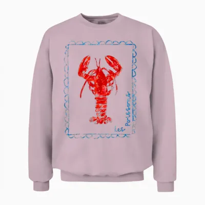 Vintage Red Lobster Unisex Sweatshirt - Light Pink