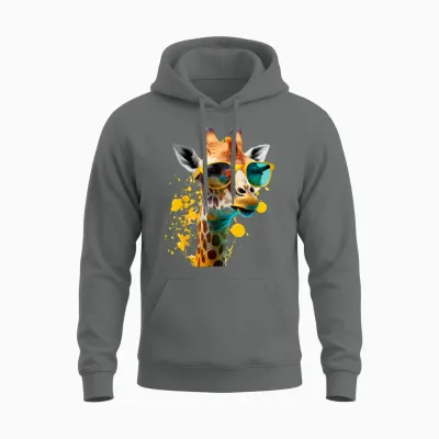 Giraffe Unisex Hoodie - Graphite Heather
