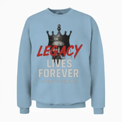 Legacy Tee with Crowned Warrior Design Unisex Sweatshirt - Light Blue