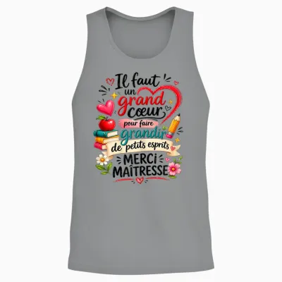 School Teacher Gift End of Year Heart Merci Original Unisex Tank Top - Sport Grey