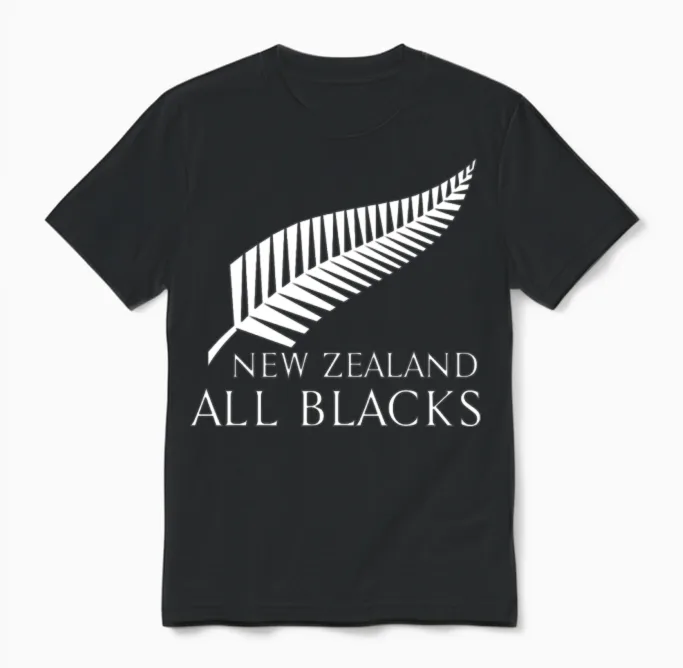 New Zealand Rugby Unisex T-Shirt in Black