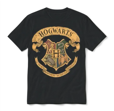 Harry Potter Hogwarts Coat of Arms Unisex T-Shirt - Black