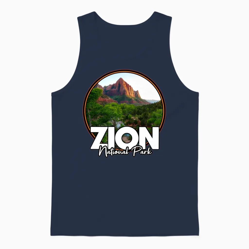 National Park Hiking Premium Unisex Tank Top in Navy
