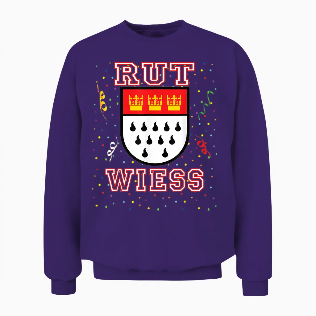 Köln Rut Und Wiess Rot Weiss Karneval Kölsch Kölle Alaaf Unisex Sweatshirt in Purple