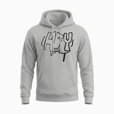 Hey Graffiti Bubble Letters Unisex Hoodie - Ash