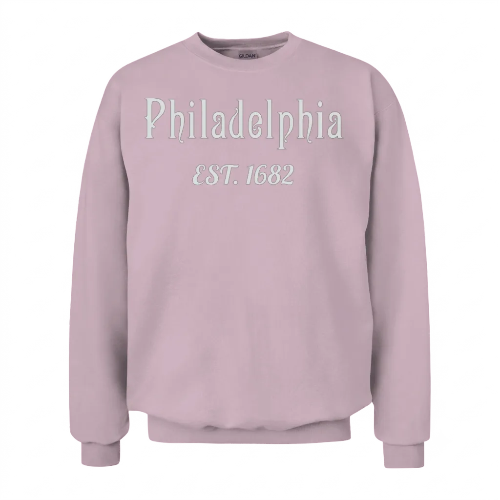 Philly Est. 1682 Vintage Script Unisex Sweatshirt - Light Pink