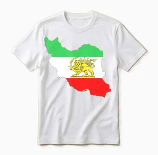 Persian Lion & Iran Map Wildlife Unisex T-Shirt in White