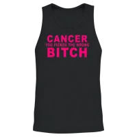Cancer You Picked the Wrong Bitch Funny Breast Unisex Tank Top - Black – 2