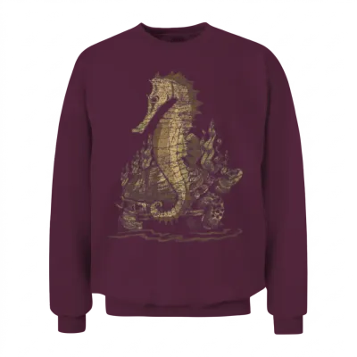 Sea Horse Turtle Unisex Sweatshirt - Maroon