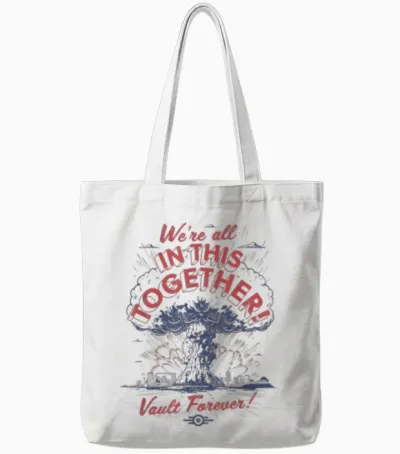 Fallout We All Sit in the Same Boat T-Shirt, Silver Tote Bags - White