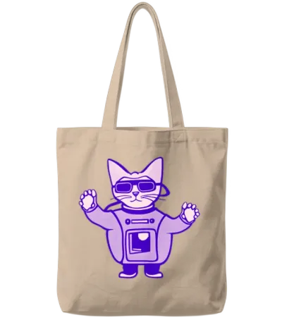 Funny Cat in Astronaut Suit Funny Animals Tote Bags - Natural