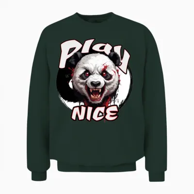 'play Nice' Beast Panda Yin Yang Gd Unisex Sweatshirt - Forest