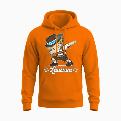 Lausbua Dabbing Bayerischer Junge Trachten Ersatz Unisex Hoodie - Safety Orange