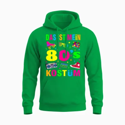 80s Theme Party 80s Costume - I Love the 80s Unisex Hoodie - Irish Green