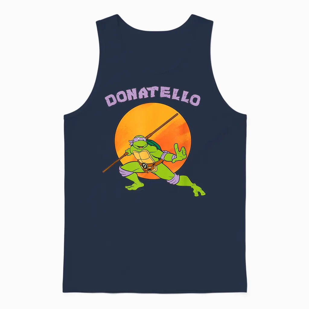 Donatello Standing Ready Unisex Tank Top in Navy