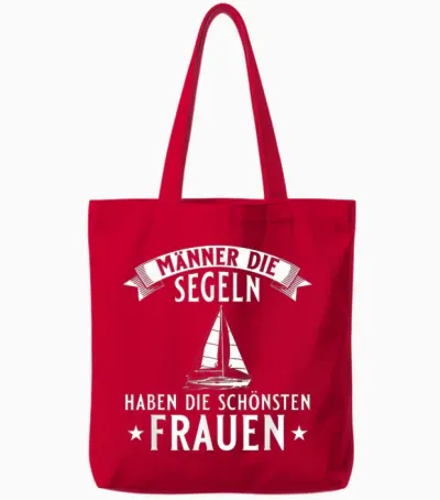 Men's T-Shirt with Segeln Haben Die Schönsten Damen Sailing Tote Bags - Red