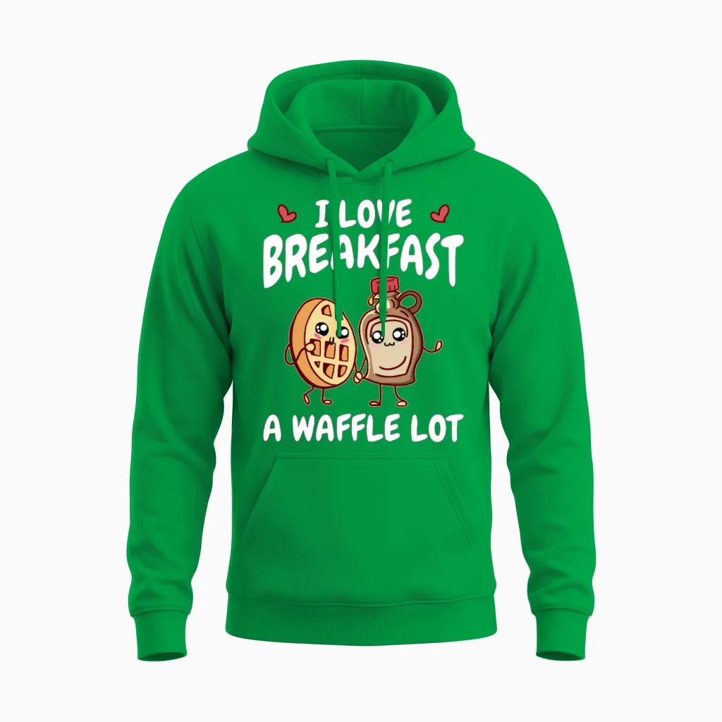 Breakfast Waffles - Waffle and Syrup Lover Unisex Hoodie in Irish Green