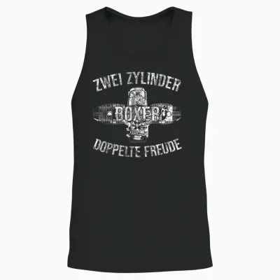 Boxer Two Cylinder Double Joy Biker Two-Cylinder T-Shirt, Black Unisex Tank Top - Black