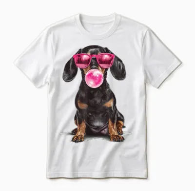 Dackel Kaugummi Unisex T-Shirt - White