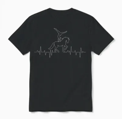 Voltigieren Herzschlag Volti Reiterin Pferde Mädchen Damen Unisex T-Shirt - Black