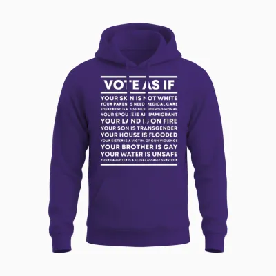 Vote as If Unisex Hoodie - Purple