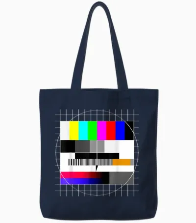 Test Image 90s Party 80s Outfit Retro Costume Test Picture T-Shirt, Black Tote Bags - Navy