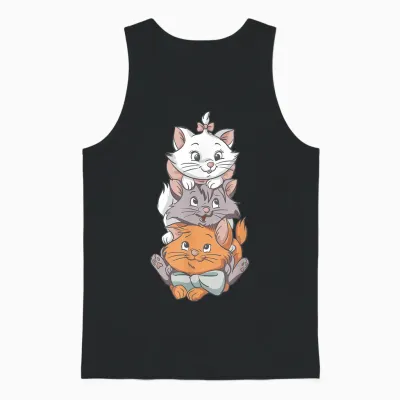 Aristocats Cute Cats T-Shirt, Black, S Unisex Tank Top - Black