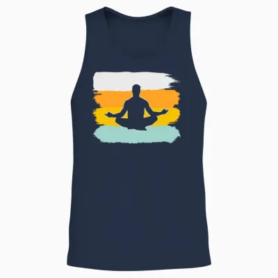 Meditation Retro Unisex Tank Top - Navy